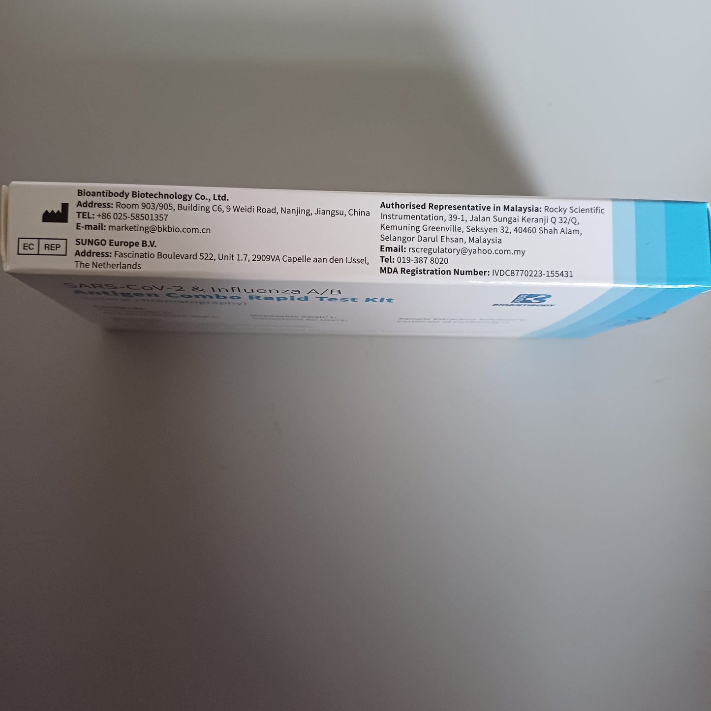 Sars-CoV-2 and Influenza A & B Combo Antigen Rapid test Kit