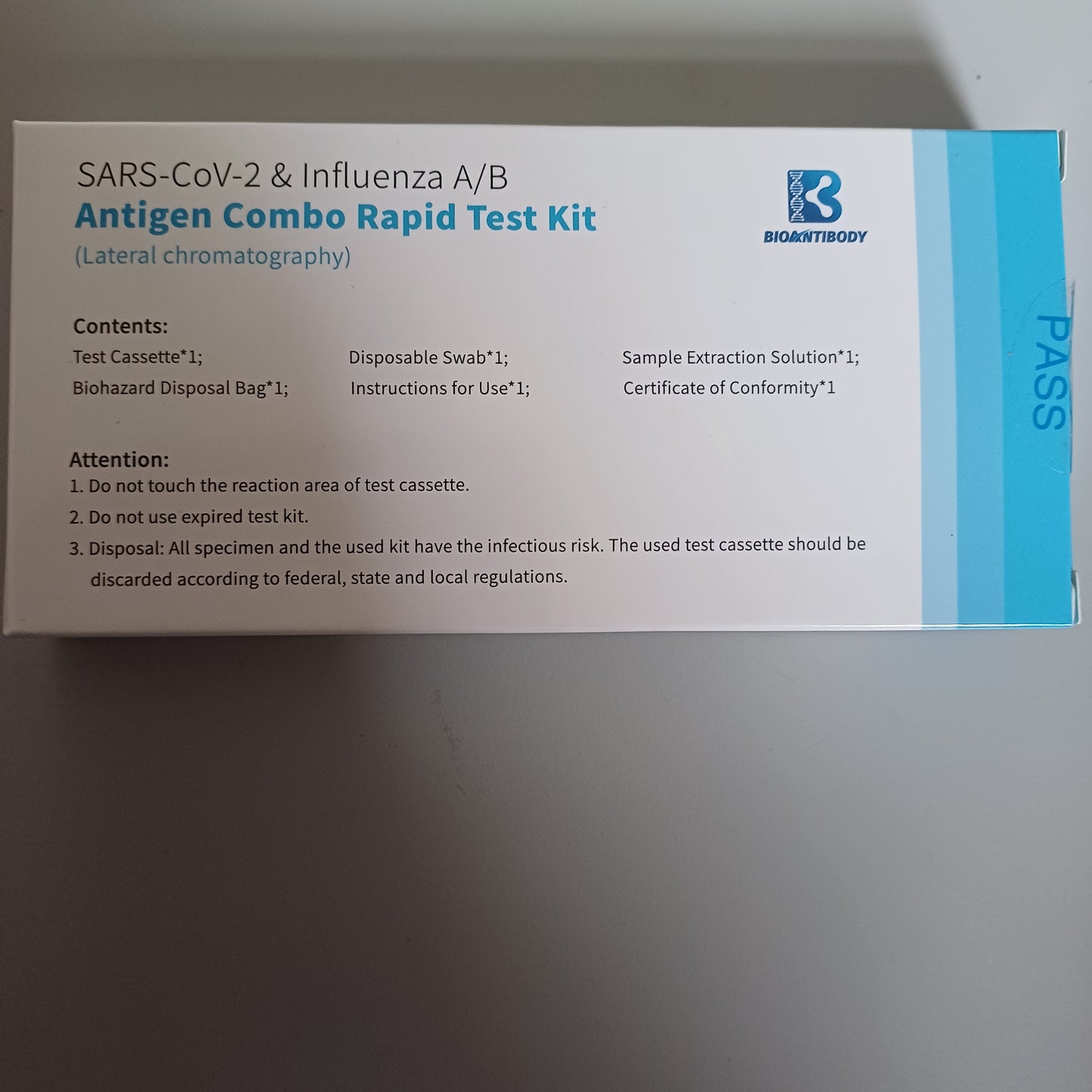 Sars-CoV-2 and Influenza A & B Combo Antigen Rapid test Kit