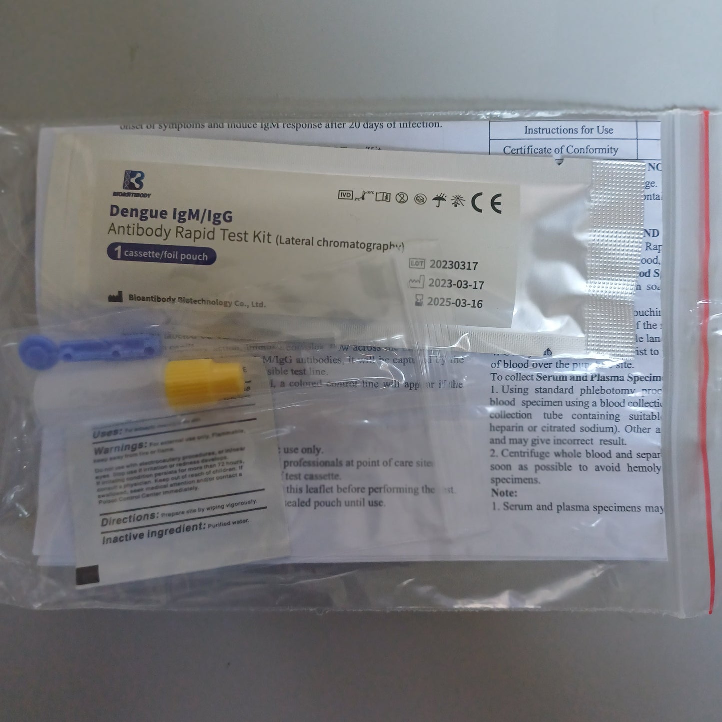 50 of Typhoid IgM/IgG Antibody Test Kit