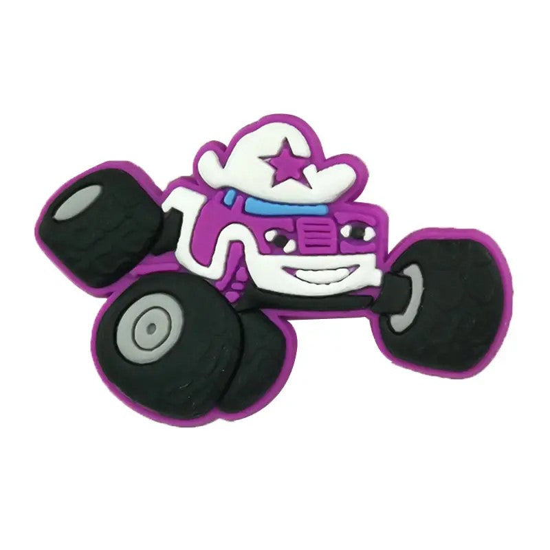 Buggy Cartoon 02 Croc Shoe Charm Monster Truck purple