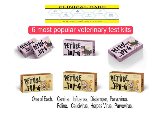 5 x 6 Veterinary Rapid Test Kits. Canine x 15 Feline x 15