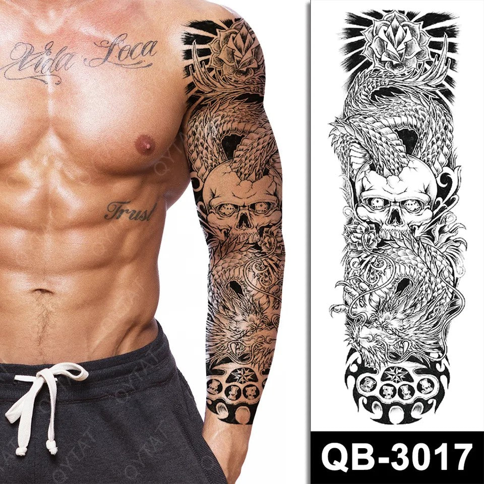 Temporary tattoo medium plus size QB3017  170 x 480