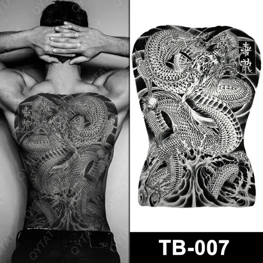 Full Back Tattoo semi permanent TB007 340 x 480