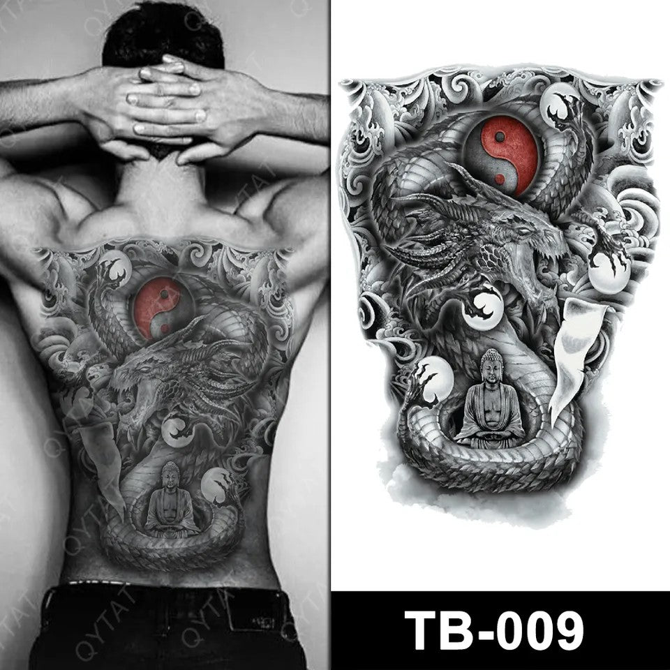 Full Back Tattoo semi permanent TB009 340 x 480