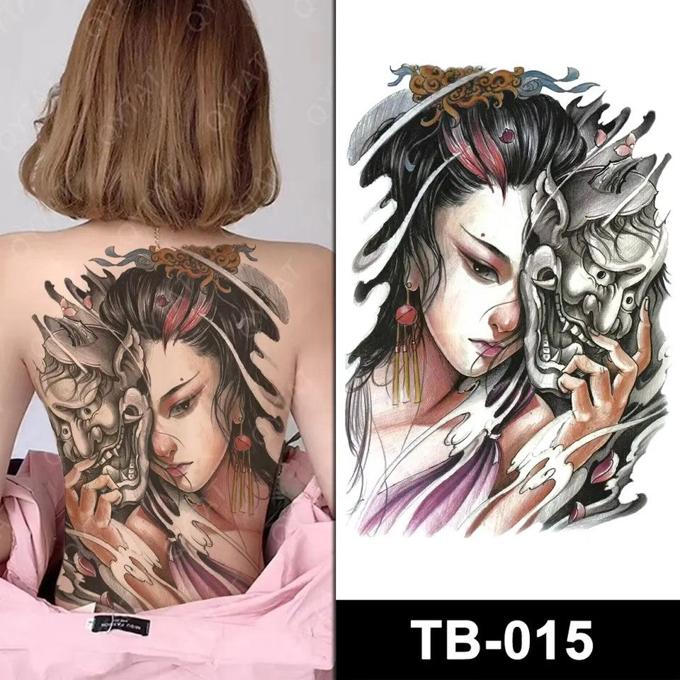 Full Back Tattoo semi permanent TB015 340 x 480