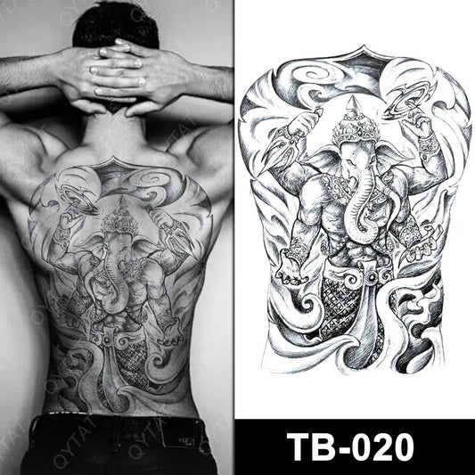 Full Back Tattoo semi permanent TB020 340 x 480