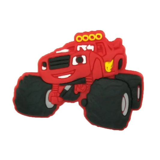 Buggy Cartoon 06 Croc Shoe Charm Monster Truck red