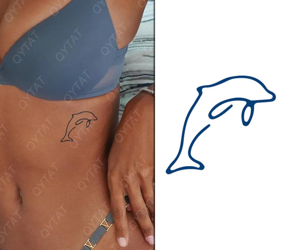 Dolphin Leaping Tattoo semi permanent SP